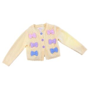 Matilda Jane Lemon Meringue Cardigan Girls Enchanted Garden Bow Sweater Size 2